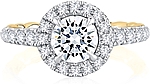 This image shows the setting with a 1.00ct round brilliant cut center diamond. The setting can be ordered to accommodate any shape/size diamond listed in the setting details section below.