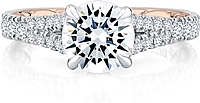 A.Jaffe Pave Split Shank Diamond Engagement Ring