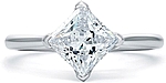 This image shows the setting with a 1.50ct princess cut center diamond. The setting can be ordered to accommodate any shape/size diamond listed in the setting details section below.