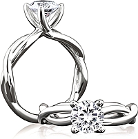 A.Jaffe Twist Shank Diamond Engagement Ring