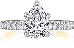 This image shows the setting with a 1.00ct pear cut center diamond. The setting can be ordered to accommodate any shape/size diamond listed in the setting details section below.