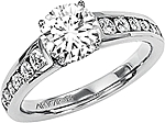 This image shows the setting with a 1.00ct round brilliant cut diamond. The setting can be ordered to accommodate any shape/size diamond listed in the setting details section below.