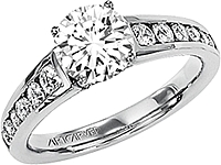 Art Carved Channel set Diamond Engagement Ring
