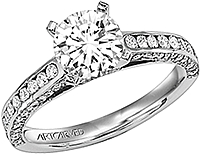 Art Carved Channel Set Engagement Ring