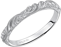 Art Carved Scroll Diamond Wedding Band