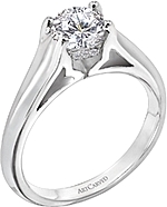 This image shows the setting with a 0.75ct round brilliant cut diamond. The setting can be ordered to accommodate any shape/size diamond listed in the setting details section below.