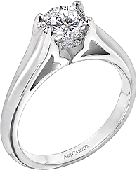 Art Carved Solitaire Diamond Engagement Ring