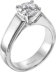 Art Carved Solitaire Diamond Engagement Ring