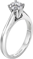 Art Carved Solitaire Diamond Engagement Ring