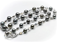 Assael Tahitian Pearl & Moonstone Necklace- 34"