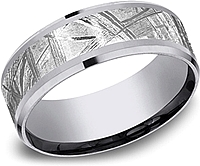 Benchmark 8mm Meteorite & Tantalum Men's Wedding Band