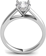 This image shows the setting with a 1.00ct round brilliant cut center diamond. The setting can be ordered to accommodate any shape/size diamond listed in the setting details section below.

