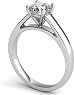 This image shows the setting with a 1.00ct round brilliant cut center diamond. The setting can be ordered to accommodate any shape/size diamond listed in the setting details section below.
