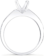 This image shows the setting with a head made to hold a 1.00ct round brilliant cut center diamond. The setting can be ordered to accommodate any shape/size diamond listed in the setting details section below.
