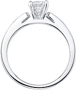 This image shows the setting with a 1.00ct round brilliant cut center diamond. The setting can be ordered to accommodate any shape/size diamond listed in the setting details section below.