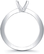 This image shows the setting with a head made to hold a 1.00ct round brilliant cut center diamond. The setting can be ordered to accommodate any shape/size diamond listed in the setting details section below.