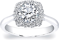 Coast Diamond Cushion Halo DIamond Engagement Ring