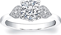Coast Diamond Pave Shoulder Diamond Engagement Ring