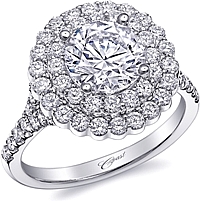 Coast Double Halo Diamond Engagement Ring
