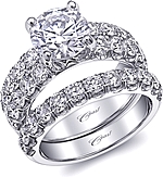 This image shows the setting with a 2.00ct round brilliant cut center diamond. The setting can be ordered to accommodate any shape/size diamond listed in the setting details section below.