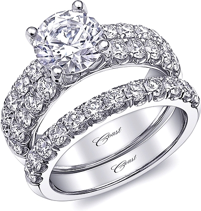 This image shows the setting with a 1.50ct round brilliant cut center diamond. The setting can be ordered to accommodate any shape/size diamond listed in the setting details section below. Wedding band sold separately. 