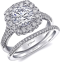 Coast Split Shank Halo Diamond Engagement Ring