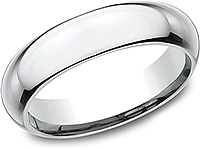 Comfort Fit High Dome Wedding Band-5mm
