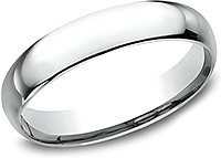 Comfort Fit High Polished Wedding Band- 4mm