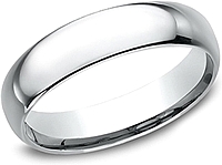 Comfort Fit High Polished Wedding Band- 5mm