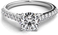 Common Prong Round Brilliant Cathedral Diamond Engagement Ring