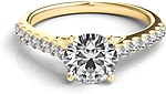 This image shows the setting with a 1.00ct round brilliant cut center diamond. The setting can be ordered to accommodate any shape/size diamond listed in the setting details section below.