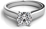 This image shows the setting with a 1.00ct round brilliant cut center diamond. The setting can be ordered to accommodate any shape/size diamond listed in the setting details section below.
