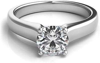 This image shows the setting with a 1.00ct round brilliant cut center diamond. The setting can be ordered to accommodate any shape/size diamond listed in the setting details section below.
