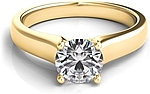 This image shows the setting with a 1.00ct round brilliant cut center diamond. The setting can be ordered to accommodate any shape/size diamond listed in the setting details section below.
