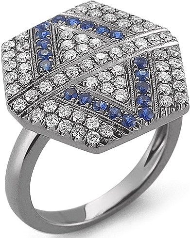 Dana Rebecca Mikaela Estelle Diamond Hexagon Ring R340