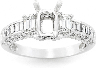 emerald cut cathedral setting