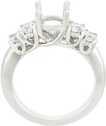 This image shows the setting with a basket made for a 1.00ct round brilliant cut diamond.  The setting can be ordered to accomodate any shape/size diamond listed on the setting details section below.