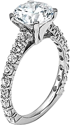 Shown with a 1.50ct round brilliant cut diamond. This setting can accommodate any shape/size diamond listed in the details section below.