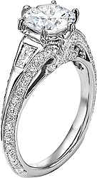 Shown with a 1.50ct round brilliant cut diamond. This setting can accommodate any shape/size diamond listed in the details section below.