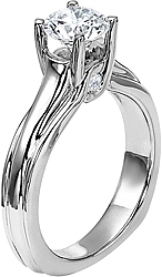 Shown with a 1.00ct round brilliant cut diamond. This setting can accommodate any shape/size diamond listed in the details section below.