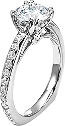 Shown with a 1.00ct round brilliant cut diamond. This setting can accommodate any shape/size diamond listed in the details section below.