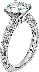 Shown with a 1.50ct round brilliant cut diamond. This setting can accommodate any shape/size diamond listed in the details section below.