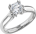 Shown with a 1.00ct round brilliant cut diamond. This setting can accommodate any shape/size diamond listed in the details section below.