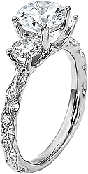 Shown with a 1.50ct round brilliant cut diamond. This setting can accommodate any shape/size diamond listed in the details section below.