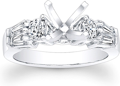 Princess Invisible & Round Cut Diamond Bridal Set 14K Yellow Gold
