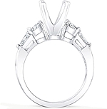 This image shows the setting made to hold a 1.00ct round brilliant cut center diamond. The setting can be ordered to accommodate any shape/size diamond listed in the setting details section below. 
