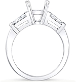 This image shows the setting made to hold a 1.00ct round brilliant cut center diamond. The setting can be ordered to accommodate any shape/size diamond listed in the setting details section below.
