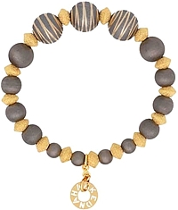 Edna Haak Stainless Steel & Gold Plated 'Luna Nera' Bracelet