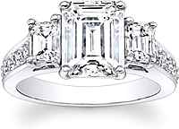 Emerald Cut 3-Stone Diamond Engagement Ring