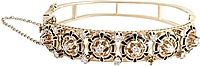 Estate 14k Yellow Gold Diamond Bangle Bracelet